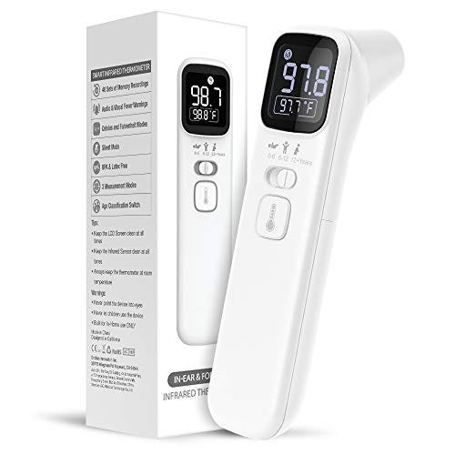 EasyEast Smart Forehead/in-Ear Infrared Thermometer w/Digital Screen Fast Read 