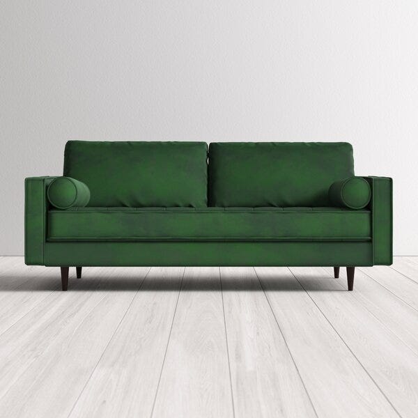 Ravi Velvet 84" Square Arm Sofa