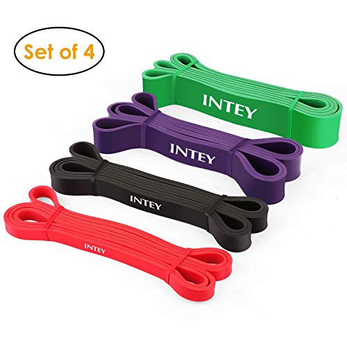 INTEY Pull up Assist Band Exercise Resistance Bands for Workout Body Stretch Powerlifting Set of 4