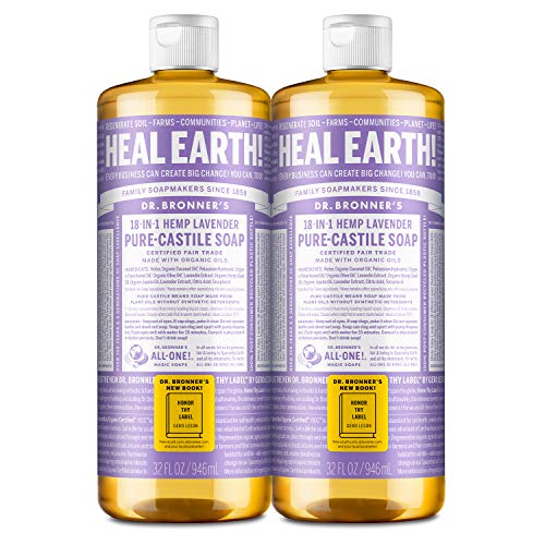 Dr. Bronner’s - Pure-Castile Liquid Soap (Lavender, 32 ounce, 2-Pack)