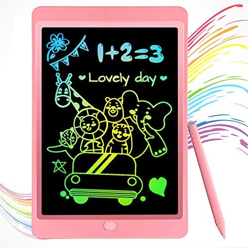 Digital Doodle Board for 2 3 4 5 6 Years Old Boys Girls Pink Moliston LCD Writing Tablet 10 Inch Digital Drawing Board,Colorful Drawing pad LCD Drawing Tablet for Kids 