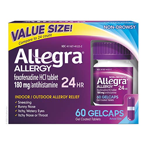 Allegra Allergy 24 Hour Gelcaps 180 mg 60 Count (Pack of 1)