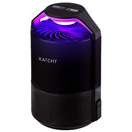 KATCHY Indoor Insect and Flying Bugs Trap Fruit Fly Gnat Mosquito Killer with UV Light Fan Sticky Glue Boards No Zapper Black, Manual