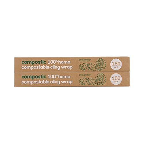 Compostic Compostable Cling Wrap 150 Square Feet, 150 SQFT