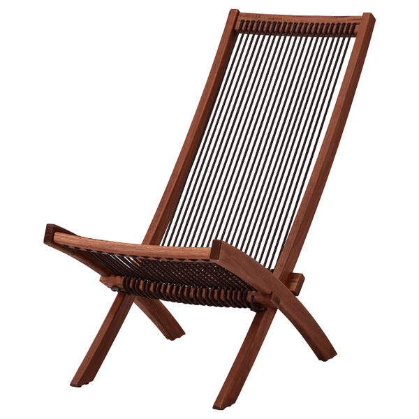 BROMMÖ Chaise, outdoor - brown stained