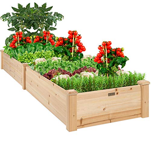 Best Choice Products 96x24x10in Outdoor Wooden Raised Garden Bed Planter