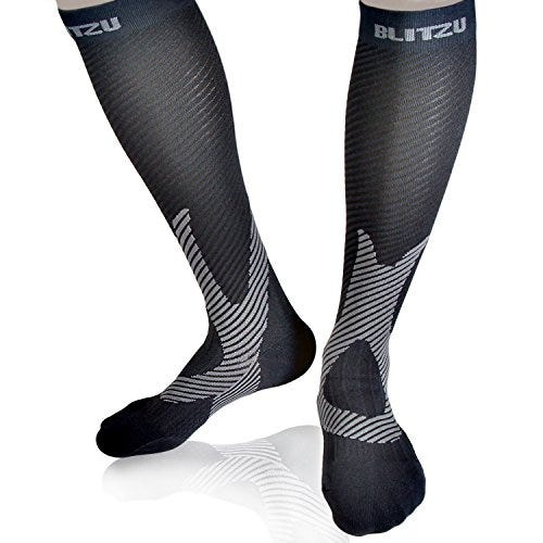 Blitzu Compression Socks 20-30mmHg for Men Women Recovery Running Travel Nursing