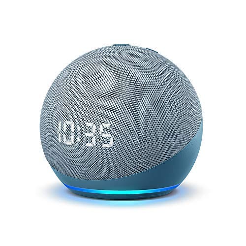 Echo Dot (4th generation) |  Smart speaker with watch and Alexa |  blue twilight