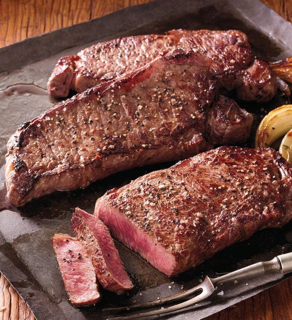 New York Strip Steak - Eight 8-Ounce USDA Prime