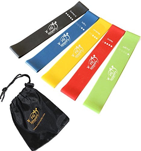 Resistance Loop Exercise Bands with Instruction Guide and Carry Bag