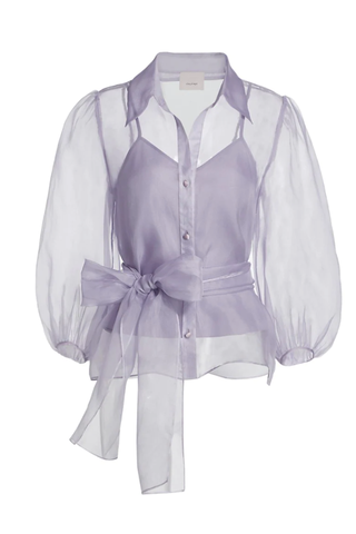 Marion Belted Silk Blouse
