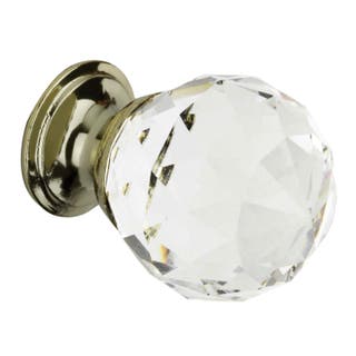 Faceted Glass Knob Brass (4 Pack), Wickes, £7.34
