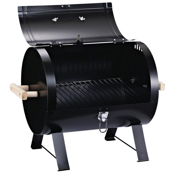 Outsunny 19.5" Outdoor Camping Barrel Charcoal Grill
