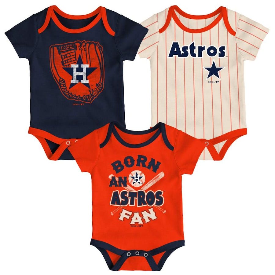 Houston Astros I Love Watching The Astros With Daddy Baby Bodysuit Orange 