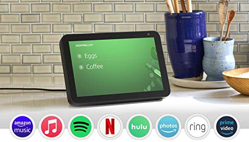 Echo Show 8 (1st Gen, 2019 release) -- HD smart display with Alexa – stay connected with video calling - Charcoal