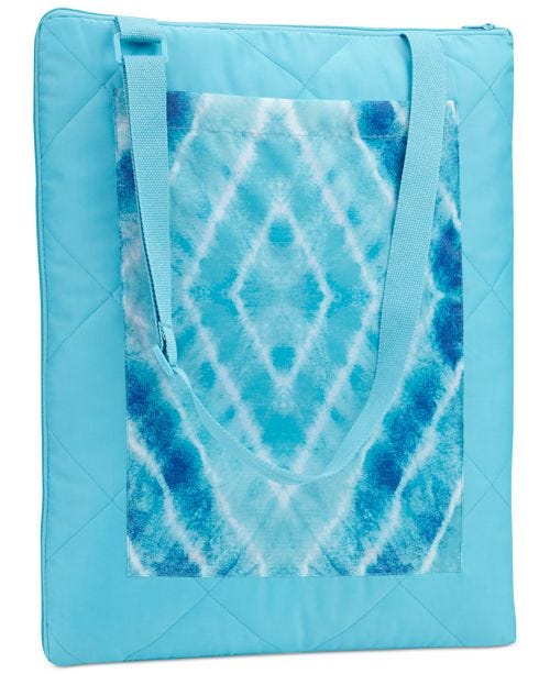 Quilted Tie-Dyed Diamond Grid Convertible Beach Blanket