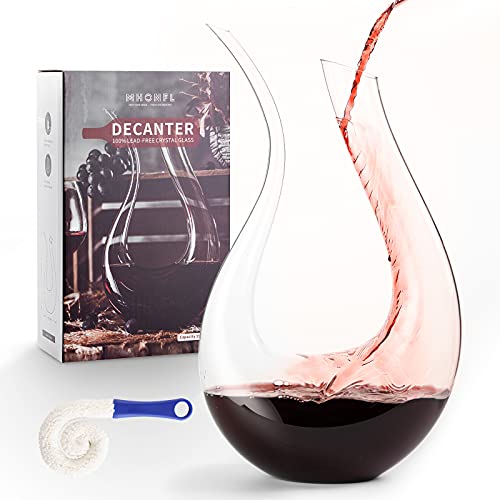 MHONFL Wine Decanter, 100% Lead-Free Crystal Decanter For Red Wine