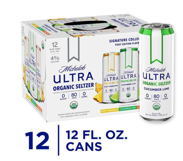 Michelob ULTRA Organic Hard Seltzer, Variety Pack, Slim Cans
Michelob ULTRA Organic Hard Seltzer, Variety Pack, Slim Cans