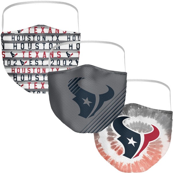 Houston Texans Adult Face Covering, 3-Pack
