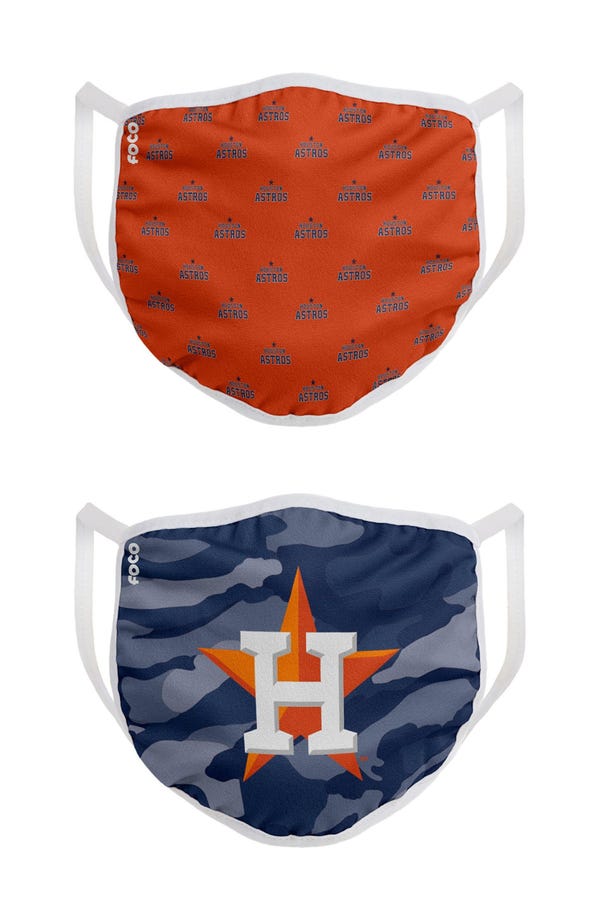 Houston Astros Face Cover, 2-Pack