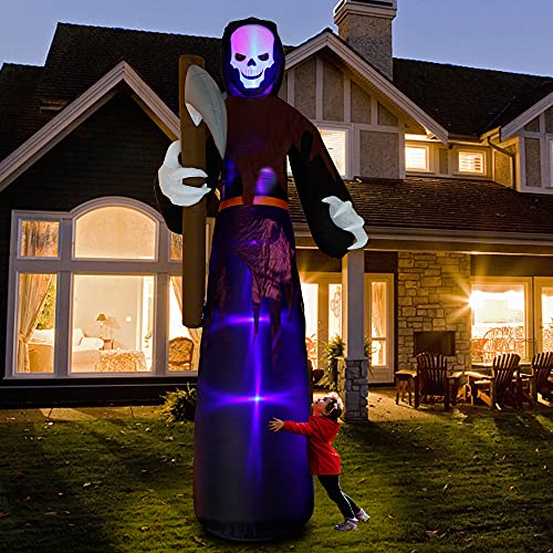 12 FT Halloween Inflatables Large Lighted Reaper Grim Ghost