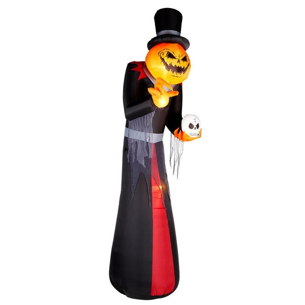 12 ft. Giant- Sized Pumpkin Head Reaper with Top Hat Airblown Halloween Inflatable