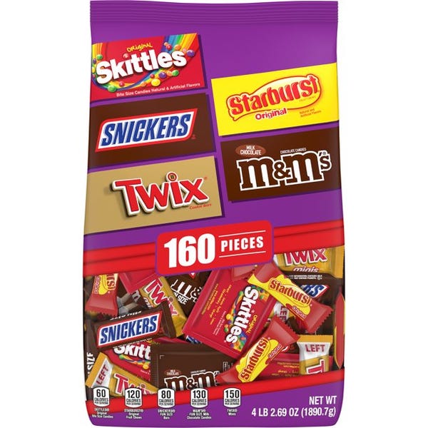M&M's, Snickers, Twix, Skittles, Starburst Variety Pack - 160 Pieces