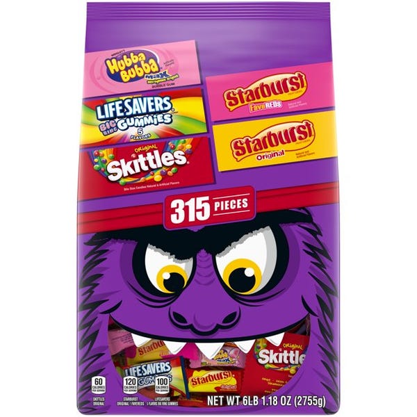 Skittles, Starburst, Live Savers, Hubba Bubba Variety Pack - 315 Pieces