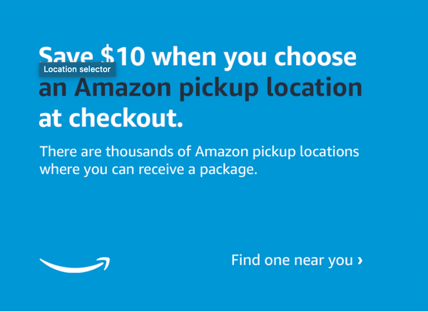 $10 credit to try amazon pickup locations