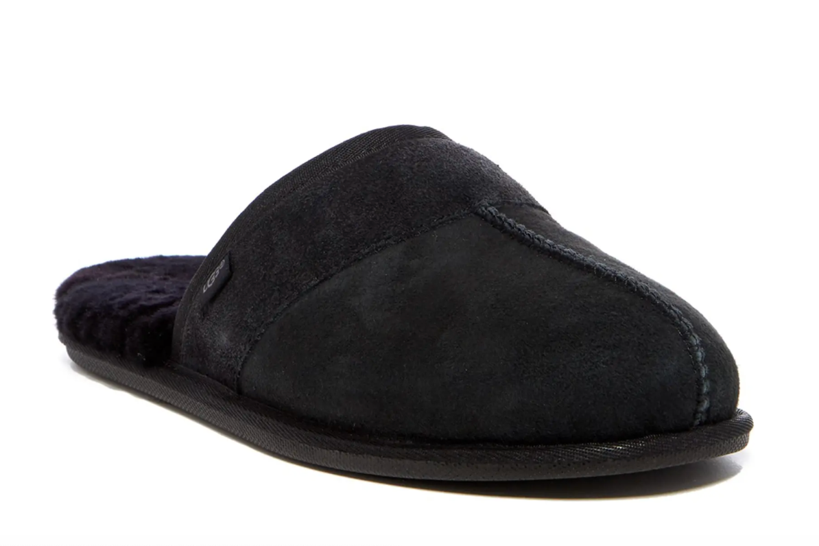 ugg leisure suede uggpure lined slide slipper