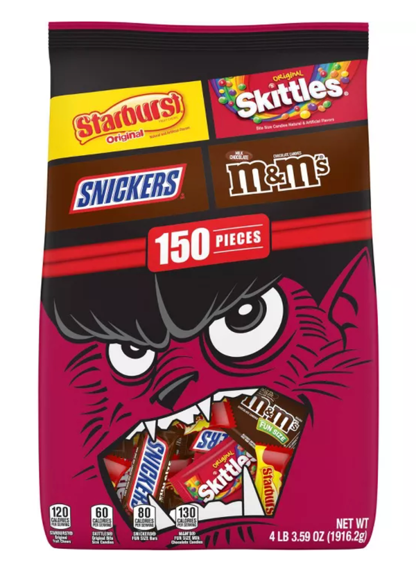 Starburst, Snickers, Skittles, M&M's Halloween Fun Size Candy Variety Pack