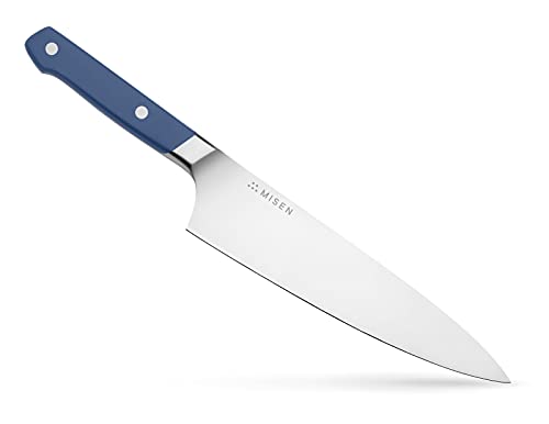Misen Chef Knife - 8 Inch Professional Kitchen Knife - High Carbon Steel Ultra Sharp, Blue