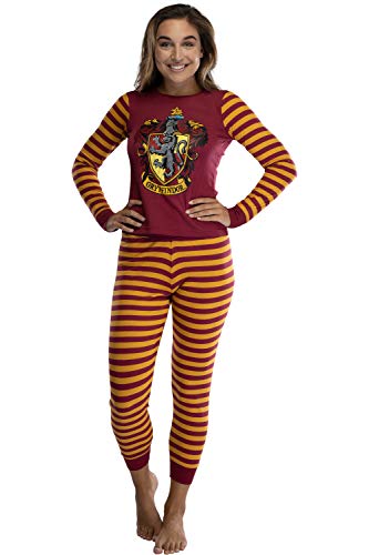 Harry Potter Gryffindor House Crest Tight Fit Adult Cotton Women's Pajama Set LG