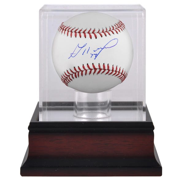 Jose Altuve Houston Astros Authentic Autographed Baseball and Mahogany Baseball Display Case