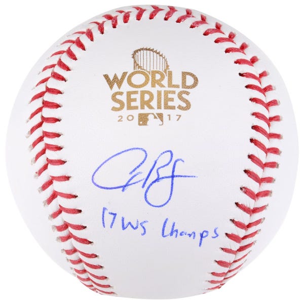 Alex Bregman Houston Astros Authentic 2017 MLB World Series Champions Autographed Logo Baseball with "17 WS Champs" Inscription