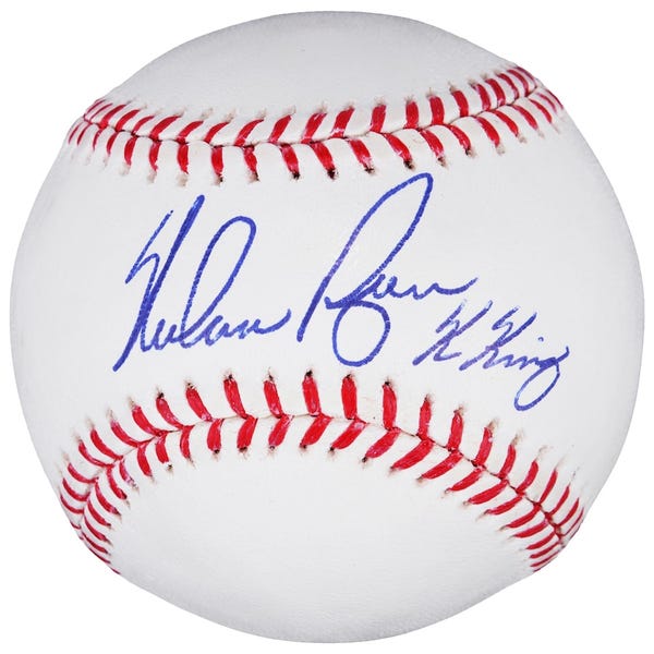 Nolan Ryan Houston Astros Authentic Autographed Baseball with "K-King" Inscription
