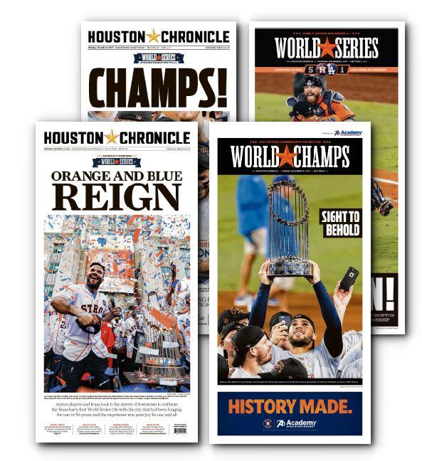 2017 World Series Astros High Gloss Frameable Historical Front Set (11” X 22”)