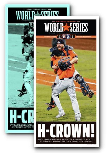 H-CROWN! 2017 World Series Press Plate and Frameable High Gloss Front-Page Reproduction (11"x22")