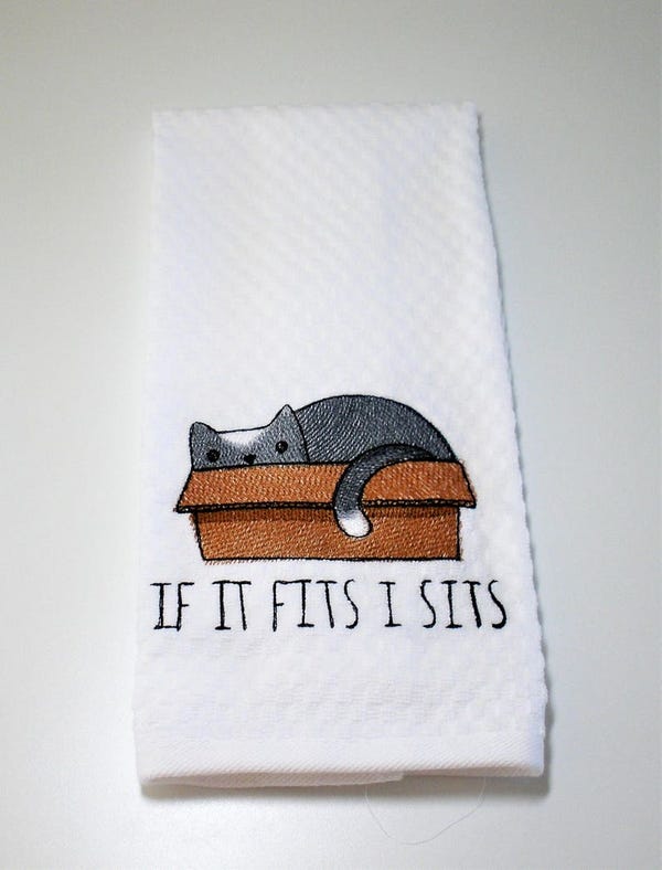 Cat Kitchen Towel Gift for Cat Lover box