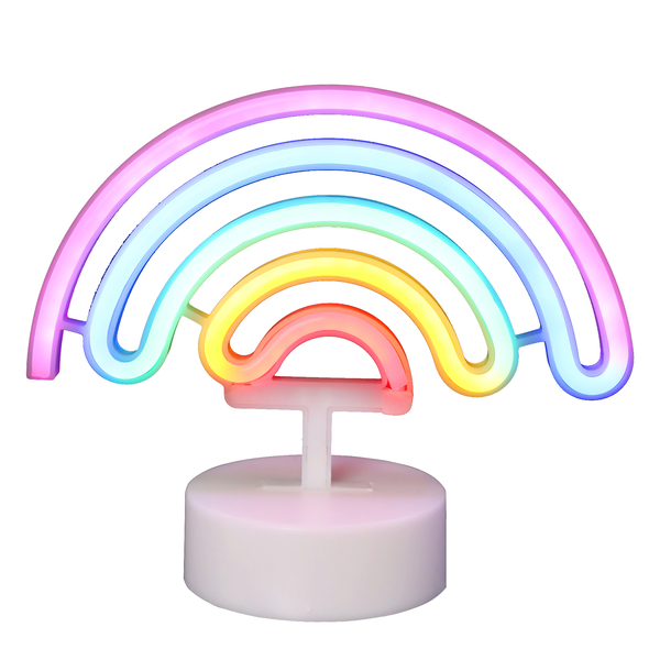 Battery-Operated Multicolor LED Neon-Style Rainbow Light with Built-in Timer
