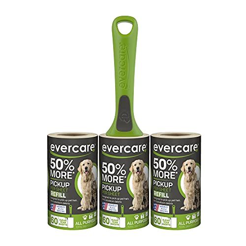 Evercare Pet Extra Sticky Refillable Lint Roller Combo Pack with Two Refills
