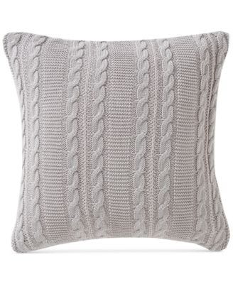 Dublin Cable-Knit 18" Square Decorative Pillow