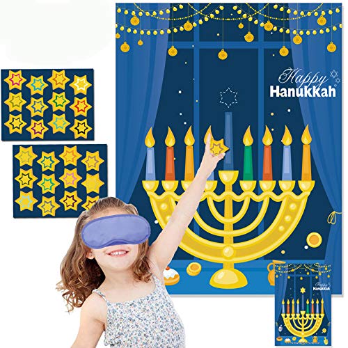 Hanukkah Games Pin The Star On The Menorah 