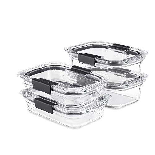 Rubbermaid Brilliance Glass Storage Set of 4 Food Containers with Lids