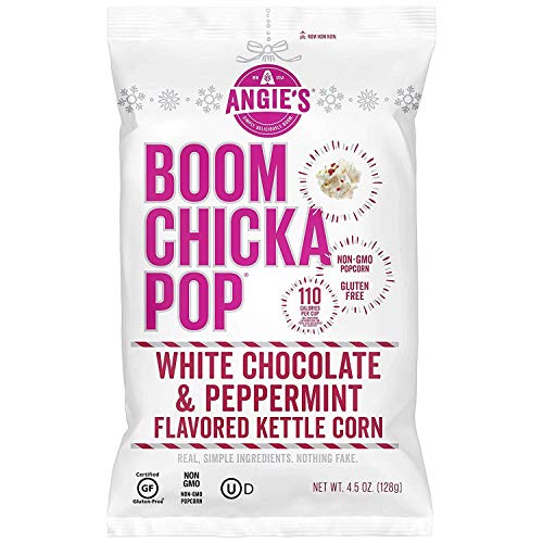 Angie's Boom Chicka Pop Holidrizzle Kettle Corn Holiday White Chocolate Peppermint 