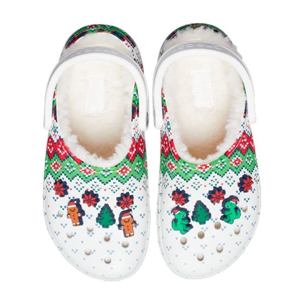 Classic Lined Holiday Charm Clog (White/Multi)
