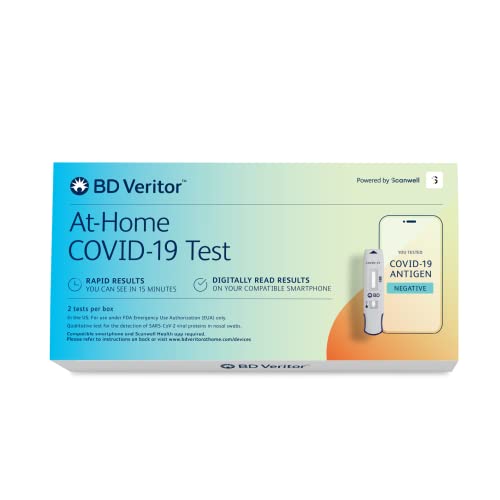 BD Veritor At-Home COVID-19 Digital Test Kit, Rapid Digital Results in 15 Minutes (2-Pack)