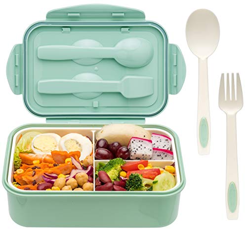 Bento Boxes for Adults - 1100 ML Bento Lunch Box For Kids Childrens With Spoon & Fork
