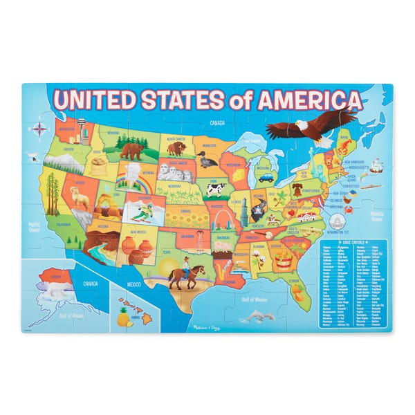 USA Map Giant Cardboard Floor Puzzle
