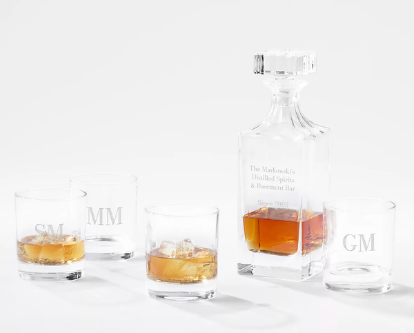 Crystal Five Piece Double Old Fashioned Set